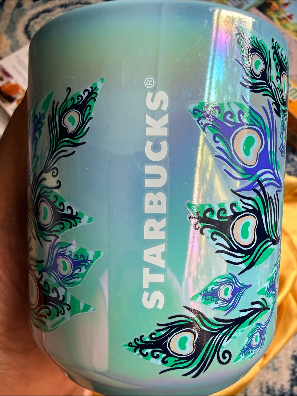 Starbucks Iridescent Peacock Feather Tumbler - Teal, Green, Purple